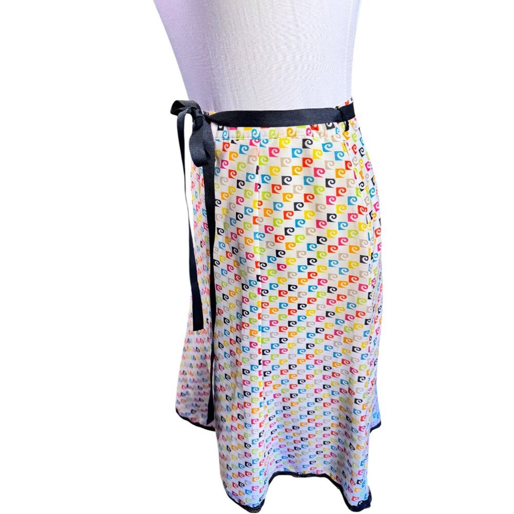 Vintage 1990s Pierre Cardin Women’s Multicolor Swirl Pattern Skirt - Picture 2 of 7